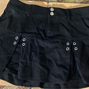 Hot Topic Black Mini Skirt with Silver Eyelets